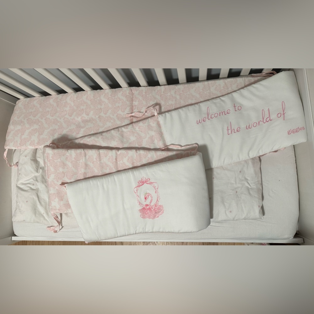Baby Padded Cushioned Liners Crib Pads, for girls